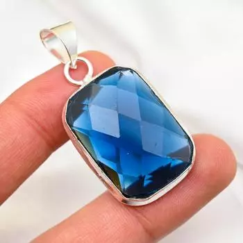 Подвеска из александрита, подвеска из драгоценного камня ручной работы, подвеска из цельного серебра 925 пробы, старинные ювелирные изделия, для подарка на помолвку 1.96 Inches синий