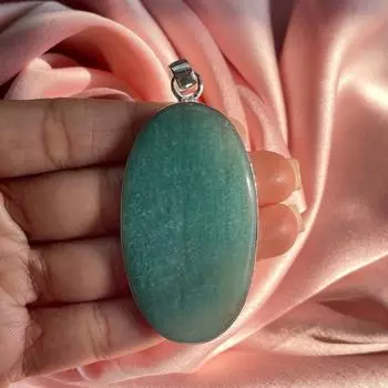 Подвеска из амазонита с серебряным ожерельем-цепочкой Подарочная подвеска из стерлингового серебра 925 пробы