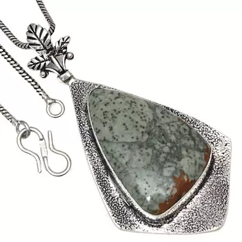 Подвеска из американского яшмового камня, подарок ручной работы для нее, серебряные украшения 2,75 дюйма