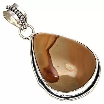 Подвеска из американского яшмового камня, ручная работа, серебряное украшение ко Дню матери, 1,75 дюйма