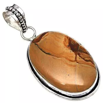 Подвеска из американского яшмового камня, ручная работа, серебряное украшение ко Дню матери, 2 дюйма