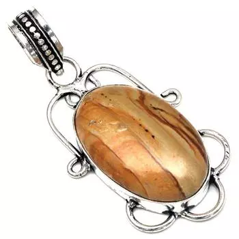 Подвеска из американского яшмового камня, ручная работа, серебряное украшение ко Дню матери, 2 дюйма