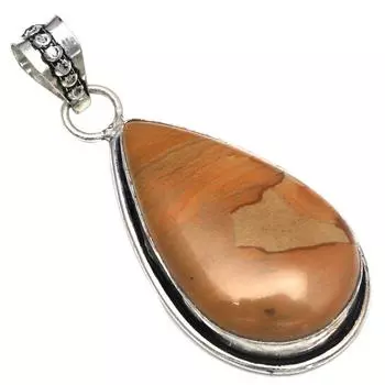 Подвеска из американского яшмового камня, ручная работа, серебряное украшение ко Дню матери, 2 дюйма