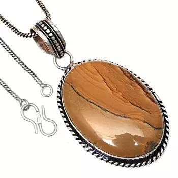 Подвеска из американского яшмового камня ручной работы ко Дню святого Валентина, серебряное украшение 2,25 дюйма