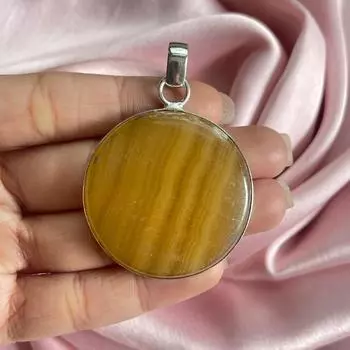 Подвеска из арагонита с серебряным ожерельем-цепочкой Подвеска из стерлингового серебра 925 пробы