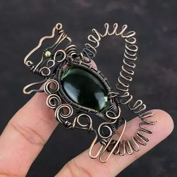 Подвеска из австралийского хромированного халцедона, обернутая медной проволокой, подвеска в виде кролика из драгоценных камней, замечательная медная бижутерия, подвеска ручной работы для подарков