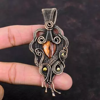 Подвеска из боксита, медная проволока, кулон, уникальные ювелирные изделия, новый кулон ручной работы, медные украшения, красивый кулон с драгоценным камнем, подарок для мамы