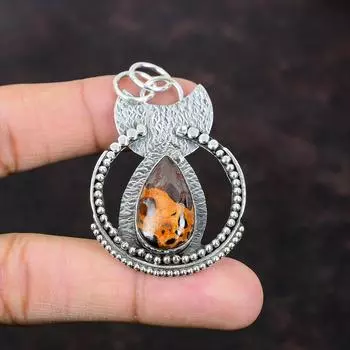 Подвеска из боксита, удивительная подвеска ручной работы, подвеска из стерлингового серебра 925 пробы, ювелирные изделия из боксита, подвеска из драгоценного камня, подарок на годовщину, подвеска для матери