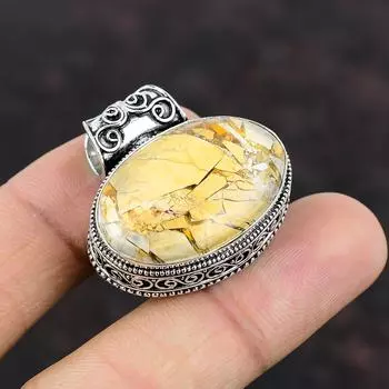 Подвеска из брекчированного мукаита, подвеска из натурального драгоценного камня, подвеска из стерлингового серебра 925 пробы, ручная работа, новейший дизайн ювелирных изделий, винтажная подвеска, подарок для мамы