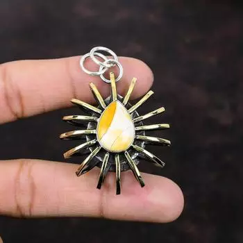 Подвеска из брекчированного мукаита, подвеска из стерлингового серебра 925 пробы, уникальный драгоценный камень, ювелирные изделия ручной работы, позолоченная подвеска 18 карат, подарок для женщин, ювелирные изделия в виде клетки