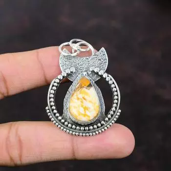 Подвеска из брекчированного мукаита Уникальные ювелирные изделия Подвеска из стерлингового серебра 925 пробы Этнические украшения из драгоценных камней Подвеска ручной работы Подарок для жены Достойные ювелирные изделия