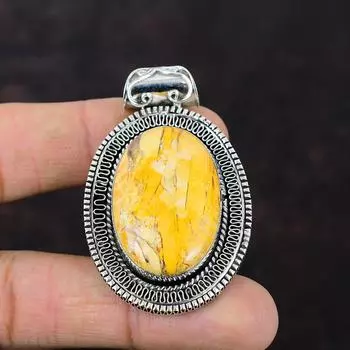 Подвеска из брекчированного мукаита, винтажная подвеска, подвеска из стерлингового серебра 925 пробы, уникальный стиль, ювелирные изделия, натуральный драгоценный камень, подвеска ручной работы, подарок для мамы