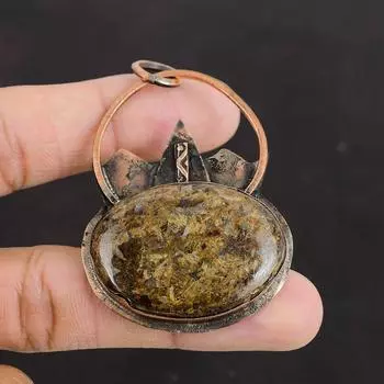 Подвеска из бронзита, медная подвеска, подвеска из натурального драгоценного камня, медные украшения ручной работы, специальный женский подарок, подвеска из бронзита последнего дизайна