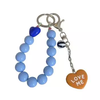 Подвеска из бусин конфетного цвета для мобильного телефона, ручная работа, шнурок для телефона, милые разноцветные бусины, брелок-сердечко, брелок в корейском стиле