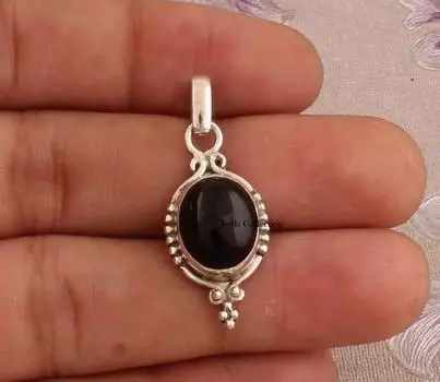 Подвеска из черного оникса, серебро 925 пробы, подарок на годовщину, украшения ручной работы, свадебный подарок, подвеска Рейки