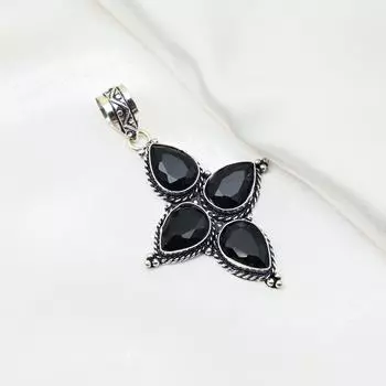 Подвеска из черной шпинели, подвеска из стерлингового серебра 925 пробы, ювелирные изделия ручной работы из драгоценных камней, подарки для жены, совершенно новая подвеска 2.55 Inches чёрный