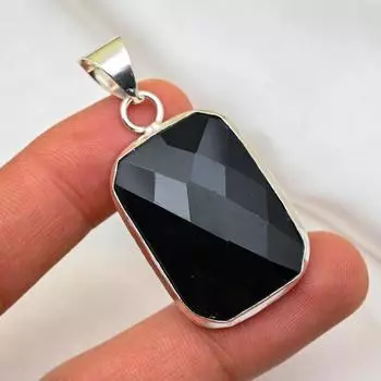 Подвеска из черной шпинели, подвеска из стерлингового серебра 925 пробы, ювелирные изделия ручной работы из драгоценных камней, подарки для жены, совершенно новая подвеска 1.96 Inches чёрный
