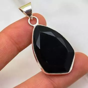 Подвеска из черной шпинели, подвеска из стерлингового серебра 925 пробы, ювелирные изделия ручной работы из драгоценных камней, подарки для жены, совершенно новая подвеска 1.96 Inches чёрный