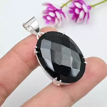 Подвеска из черной шпинели, подвеска из стерлингового серебра 925 пробы, ювелирные изделия ручной работы из драгоценных камней, подарки для жены, совершенно новая подвеска