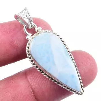 Подвеска из чистого серебра 925 пробы Natural Republic с драгоценным камнем Ларимар, 1,50 дюйма, w6K52