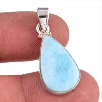 Подвеска из чистого серебра 925 пробы Natural Republic Larimar с драгоценным камнем 1,25 дюйма n2H54