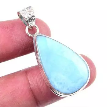 Подвеска из чистого серебра 925 пробы с драгоценным камнем Ларимар Natural Republic, 1,50 дюйма, s1L49