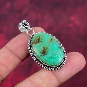 Подвеска из чистого серебра 925 пробы с лимонным хризопразом, ювелирные изделия с подвеской из драгоценных камней ручной работы, подарки для жены, абсолютно новый кулон 1.96 Inches зелёный