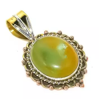 Подвеска из чистого серебра 925 пробы с натуральной тибетской бирюзой, двухцветная, 1,50 дюйма, l1h91