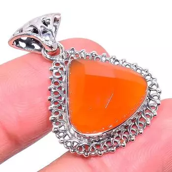 Подвеска из чистого серебра 925 пробы с натуральным сердоликом ручной работы 1,42 дюйма g9B19