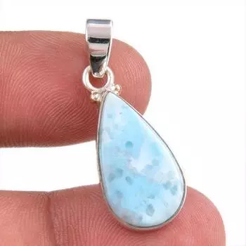 Подвеска из чистого серебра 925 пробы с драгоценным камнем Natural Republic Ларимар 1,25 дюйма d9t72