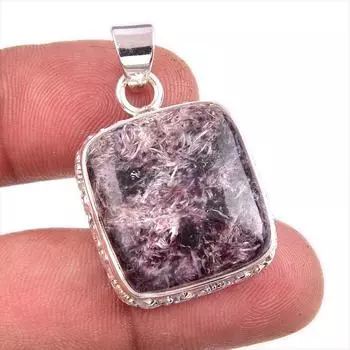 Подвеска из чистого серебра 925 пробы с натуральным чароитом ручной работы 1,5 дюйма l3r26