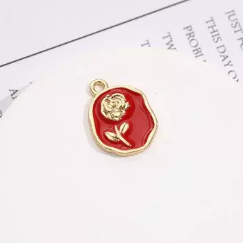 Подвеска из цинкового сплава цвета розового цвета, серьги-гвоздики, ожерелье, кулон, ювелирные аксессуары, аксессуары для браслетов красный