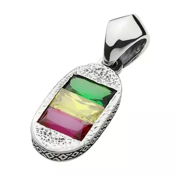 Подвеска из цветного камня Rasta fp0566 [Figmart] [Серебряный аксессуар]