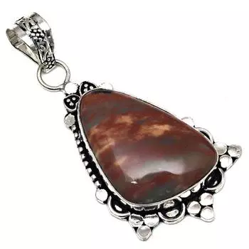 Подвеска из дизайнерского яшмового камня, ручная работа, серебряное украшение ко Дню матери, 2,25 дюйма