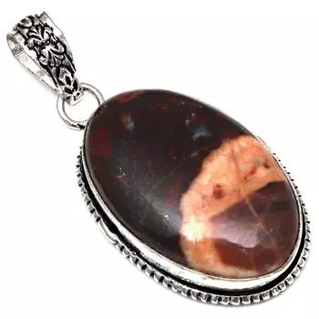 Подвеска из дизайнерского яшмового камня, ручная работа, серебряное украшение ко Дню матери, 2 дюйма