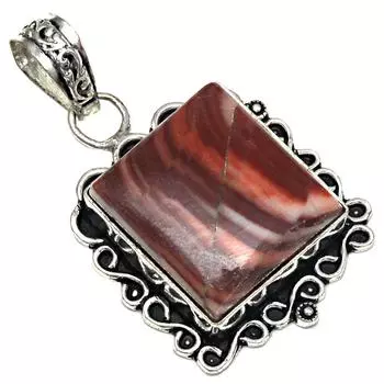 Подвеска из дизайнерского яшмового камня, ручная работа, серебряное украшение ко Дню матери, 1,75 дюйма