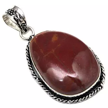 Подвеска из дизайнерского яшмового камня, ручная работа, серебряное украшение ко Дню матери, 2 дюйма