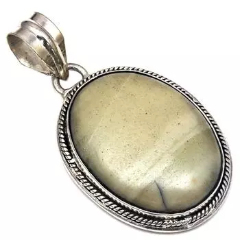 Подвеска из дизайнерского яшмового камня, ручная работа, серебряное украшение ко Дню матери, 2 дюйма