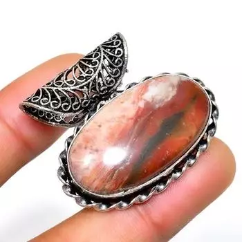 Подвеска из драгоценного камня «Бабочка» из яшмы с серебряным покрытием 925 пробы, ручная работа, 1,13 дюйма 1.13 коричневый