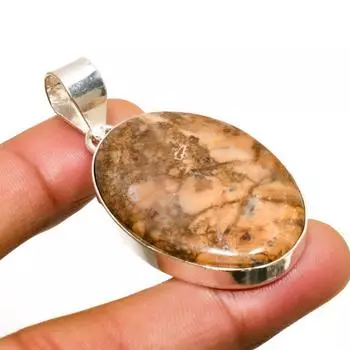 Подвеска из драгоценного камня «Бабочка» с покрытием из серебра 925 пробы, ручная работа, 2,00 дюйма 2.00 коричневый