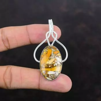 Подвеска из драгоценного камня брекчиированный мукаит, кулон из стерлингового серебра 925 пробы, кулон ручной работы, ювелирные изделия из брекчиированного мукаита, антикварный кулон, свадебные подарки