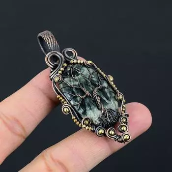 Подвеска из драгоценного камня «Древо жизни» из чистой медной проволоки, обернутая ювелирными изделиями ручной работы