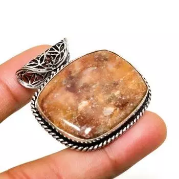 Подвеска из драгоценного камня «Глаз призрака» с покрытием из серебра 925 пробы, ручная работа, 1,51 дюйма 1.51 розовый