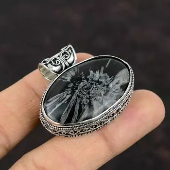 Подвеска из драгоценного камня хризантемы Ювелирные изделия ручной работы Подвеска из стерлингового серебра 925 пробы Изящный кулон Бохо Хиппи Ювелирные изделия Винтажный кулон Подарок для мамы