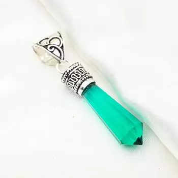 Подвеска из драгоценного камня индиколита, подвеска из стерлингового серебра 925 пробы, антикварные ювелирные изделия ручной работы, подарок на День матери 1.96 Inches зелёный