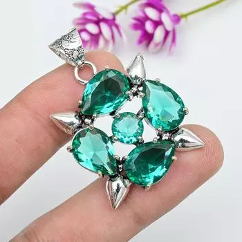 Подвеска из драгоценного камня индиколита, подвеска из стерлингового серебра 925 пробы, антикварные ювелирные изделия ручной работы, подарок на День матери