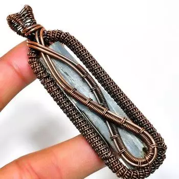 Подвеска из драгоценного камня кианит, посеребренная 925 пробы, ручная работа, 3,21 дюйма 3.21 синий