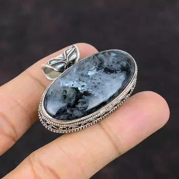 Подвеска из драгоценного камня Ларвикит, подвеска из стерлингового серебра 925 пробы, ювелирные изделия последнего дизайна, подвеска ручной работы, удивительный винтажный кулон, подарок для особого случая