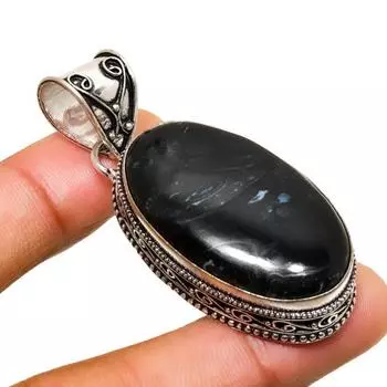 Подвеска из драгоценного камня яшмы с корнем шлейфа ручной работы, посеребренная 925 проба, 2,27 дюйма 2.27 белый