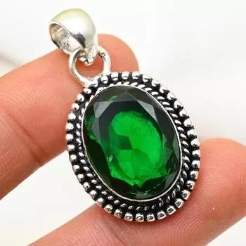 Подвеска из драгоценного камня ручной работы из хромдиопсида, подвеска из чистого серебра 925 пробы, подвеска для ювелирных изделий уникального дизайна 1.65 Inches зелёный